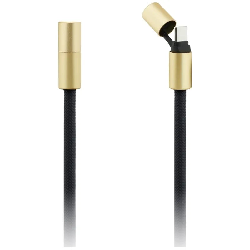 Guess Per Petį Dirželis 4G Pakabukas - Universalus Telefono Dirželis / USB-C į USB-C Kabelis 1.5m (Juodas)