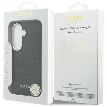 Guess Perforated Logo MagSafe dėklas - Samsung Galaxy S26 dėklas (juodas)