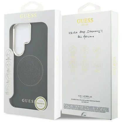 Guess Perforated Logo MagSafe dėklas - Samsung Galaxy S26 Ultra (Juodas)