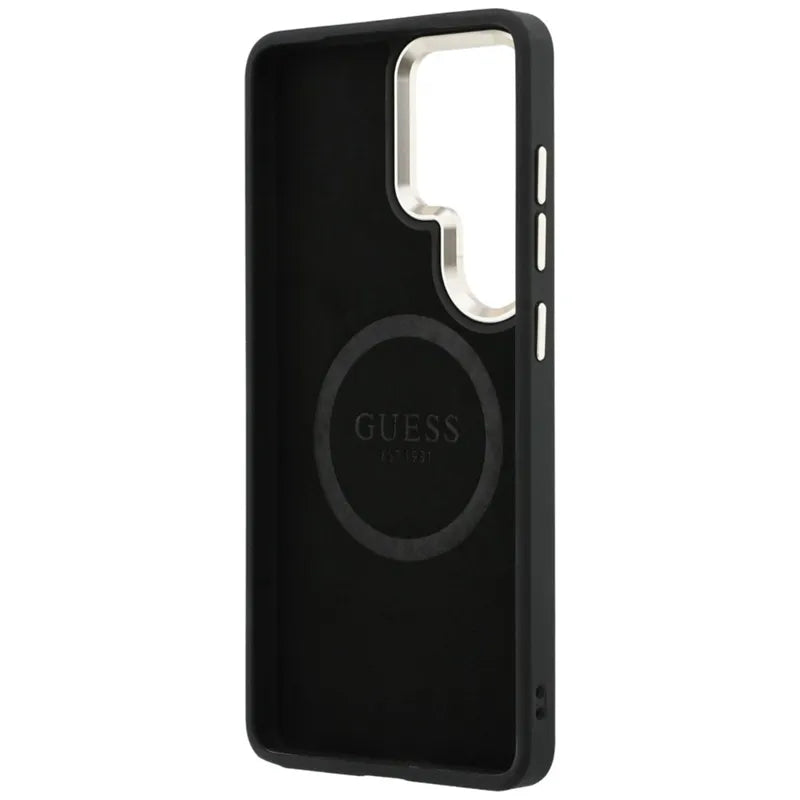 Guess Perforated Logo MagSafe dėklas - Samsung Galaxy S26 Ultra (Juodas)