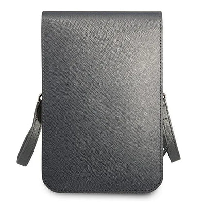 Guess piniginė Saffiano Triangle Logo Phone Bag (pilka)