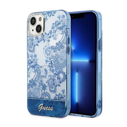 Guess Porcelain Collection - Dėklas, skirtas iPhone 14 Plus (mėlyna)