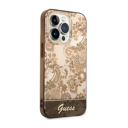 Guess Porcelain Collection - dėklas, skirtas iPhone 14 Pro Max (ochros)