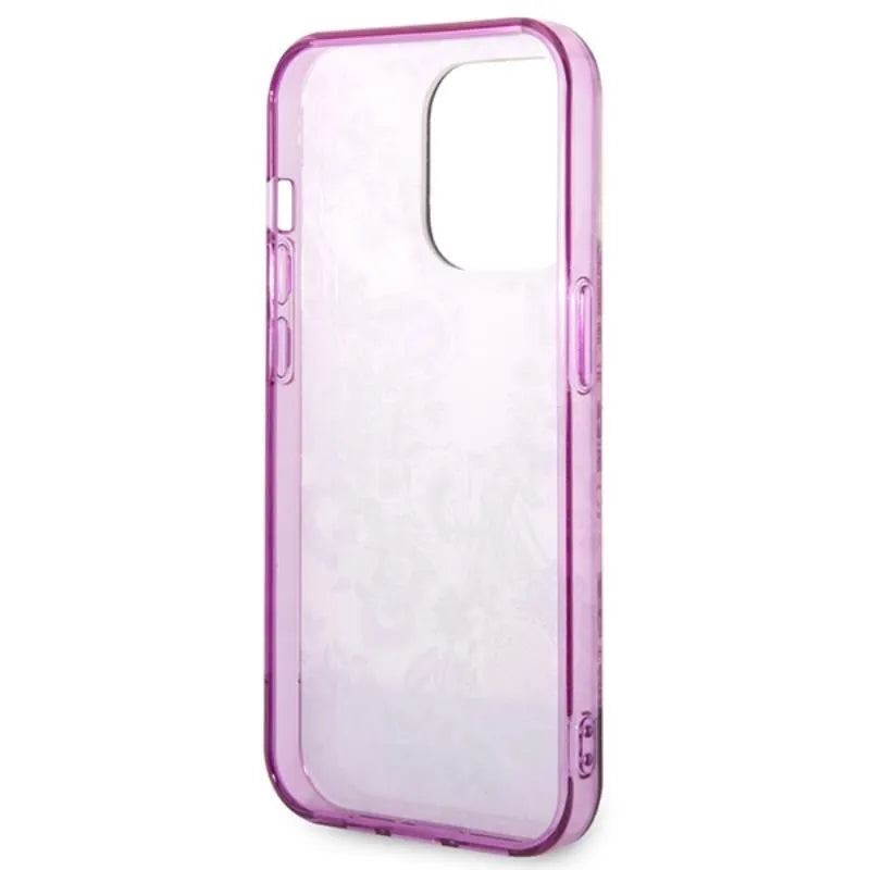 Guess Porcelain Collection – „iPhone 14 Pro Max“ dėklas (Fuksija)