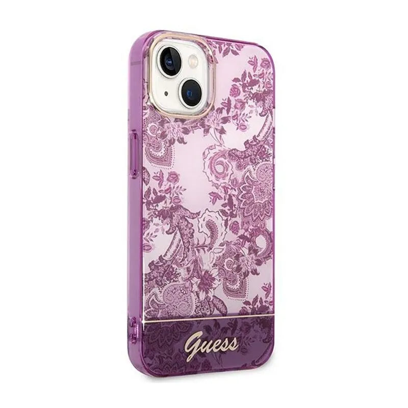 Guess Porceliano kolekcija - dėklas iPhone 14 Plus (Fuksija)