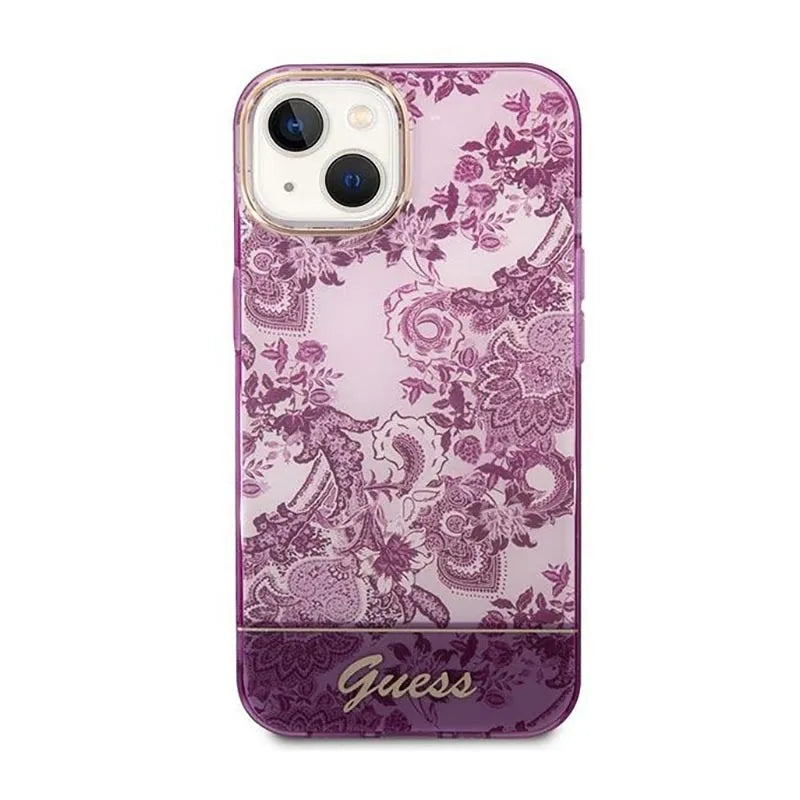 Guess Porceliano kolekcija - dėklas iPhone 14 Plus (Fuksija)