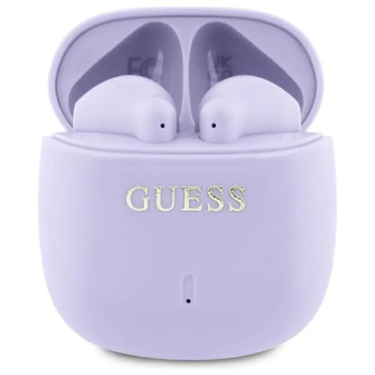 Guess Printed Classic Logo – „Bluetooth TWS“ ausinės + įkrovimo dėklas (violetinės)