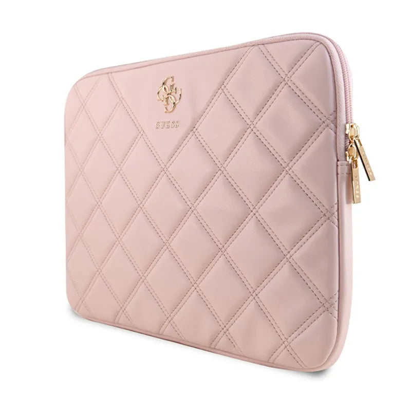 Guess Quilted 4G dėklas – nešiojamojo kompiuterio dėklas 13" / 14" (rožinis)