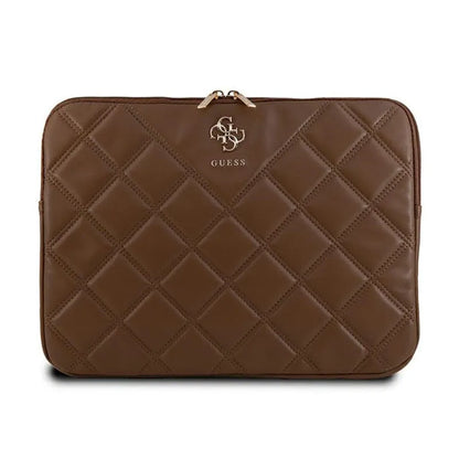 Guess Quilted 4G Sleeve – nešiojamojo kompiuterio dėklas 13 colių / 14 colių (ruda)