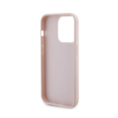 Guess Quilted Metal Logo – dėklas, skirtas iPhone 15 Pro (rožinis)