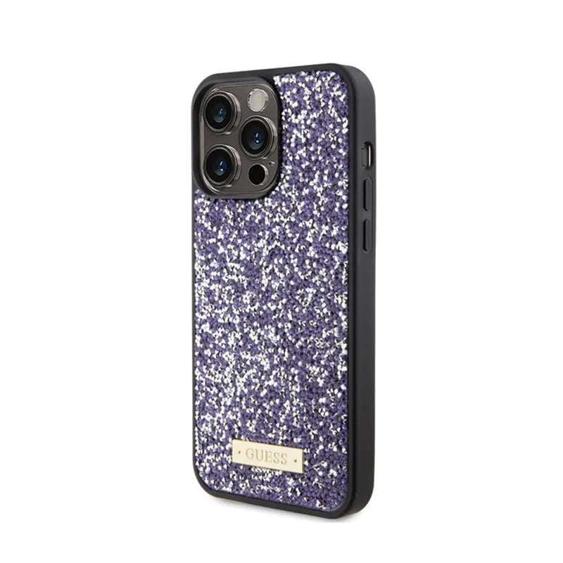 Guess Rhinestone Metal Logo – dėklas, skirtas iPhone 15 Pro Max (rožinis)