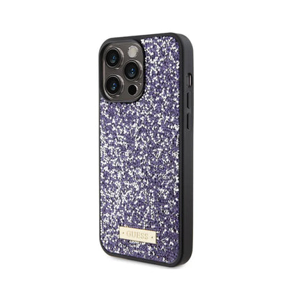 Guess Rhinestone Metal Logo – dėklas, skirtas iPhone 15 Pro Max (rožinis)