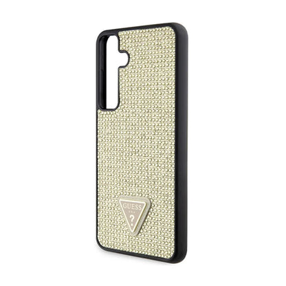 Guess Rhinestone Triangle – dėklas Samsung Galaxy S24+ (auksinis)
