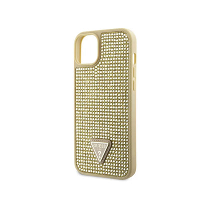 Guess Rhinestone Triangle – dėklas, skirtas „iPhone 14 Plus“ (auksinis)