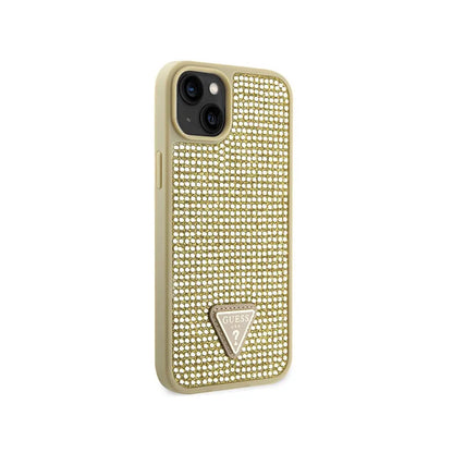 Guess Rhinestone Triangle – dėklas, skirtas „iPhone 14 Plus“ (auksinis)