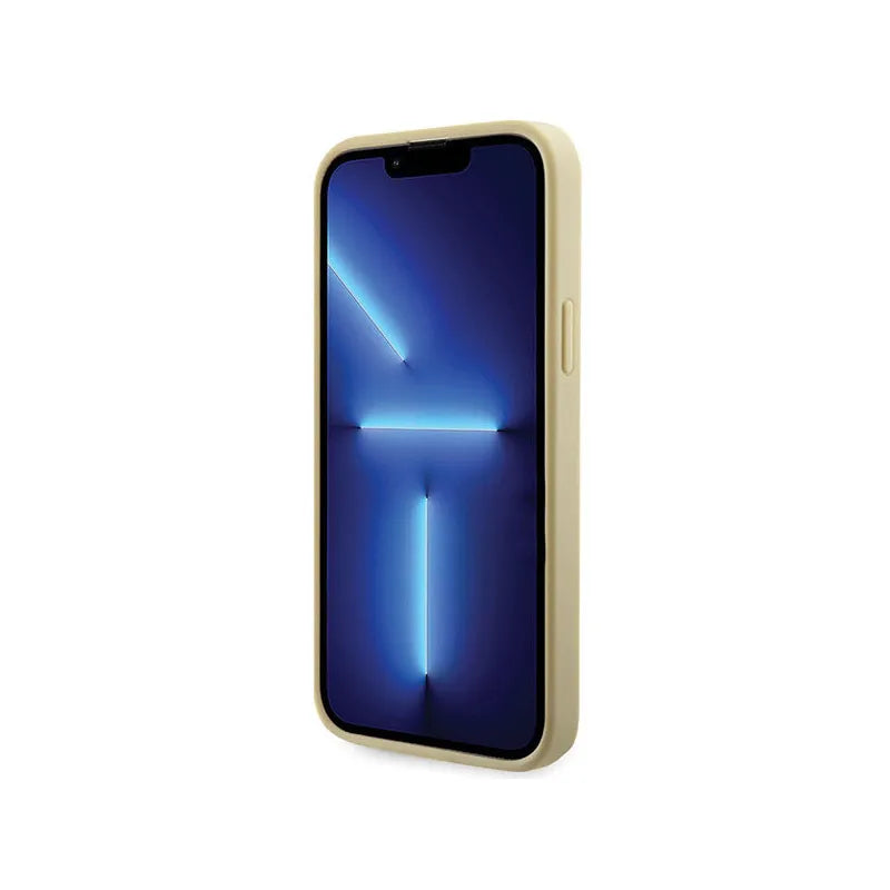 Guess Rhinestone Triangle – dėklas, skirtas „iPhone 14 Plus“ (auksinis)