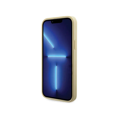 Guess Rhinestone Triangle – dėklas, skirtas „iPhone 14 Plus“ (auksinis)