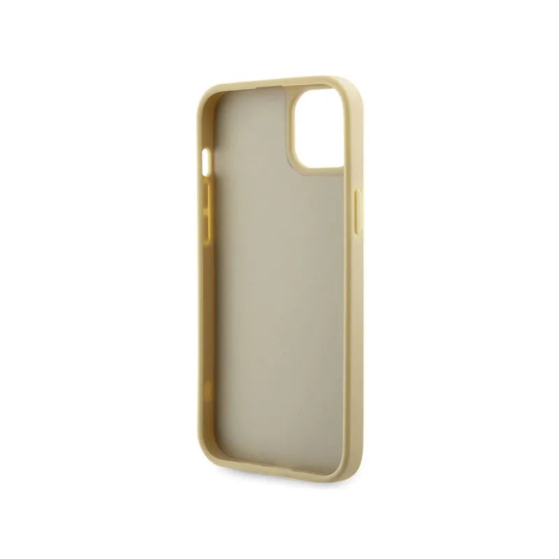 Guess Rhinestone Triangle – „iPhone 14“ dėklas (auksinis)