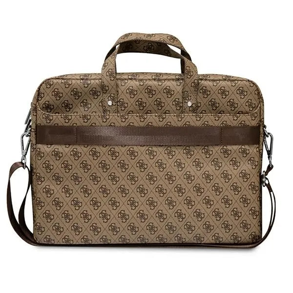 Guess Saffiano 4G Triangle Logo kompiuterio krepšys – nešiojamojo kompiuterio krepšys 15”/16” (ruda)