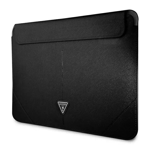 Guess Saffiano Triangle Logo dėklas – nešiojamojo kompiuterio dėklas 13" / 14" (juodas)