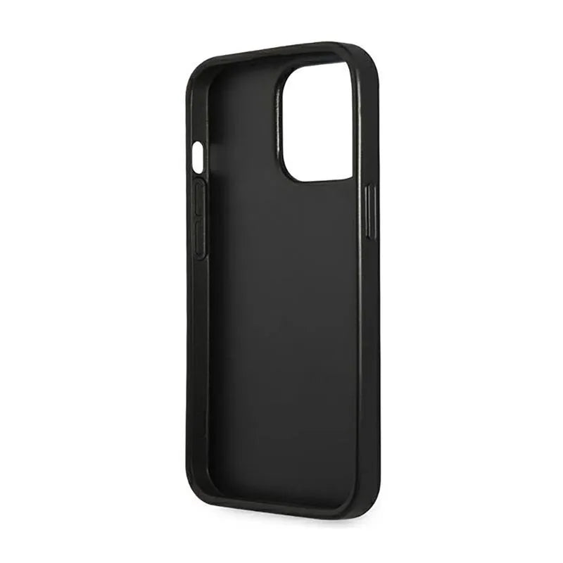Guess Saffiano trikampio logotipo dėklas – dėklas, skirtas „iPhone 14 Pro“ (juodas)