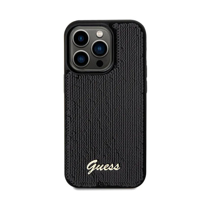 Guess Sequin Script Metal - Dėklas iPhone 14 Pro (juodas)