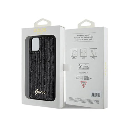 Guess Sequin Script Metal – dėklas, skirtas iPhone 11 (juodas)