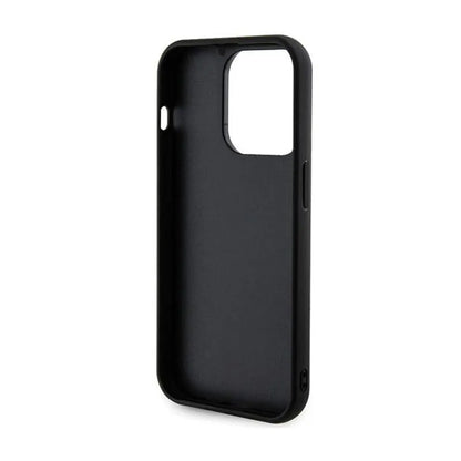 Guess Sequin Script Metal - dėklas, skirtas „iPhone 13 Pro“ (juodas)