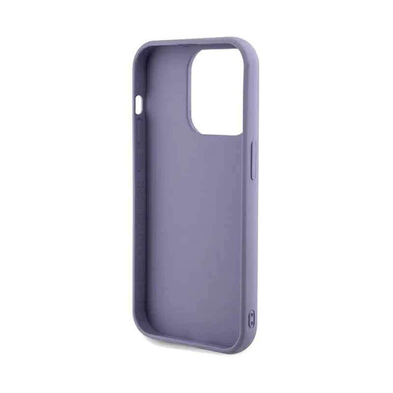 Guess Sequin Script Metal – dėklas, skirtas iPhone 14 Pro (violetinis)