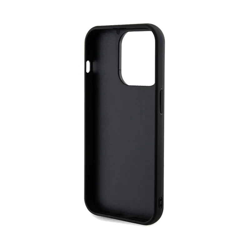 Guess Sequin Script Metal - „iPhone 14 Pro Max“ dėklas (juodas)