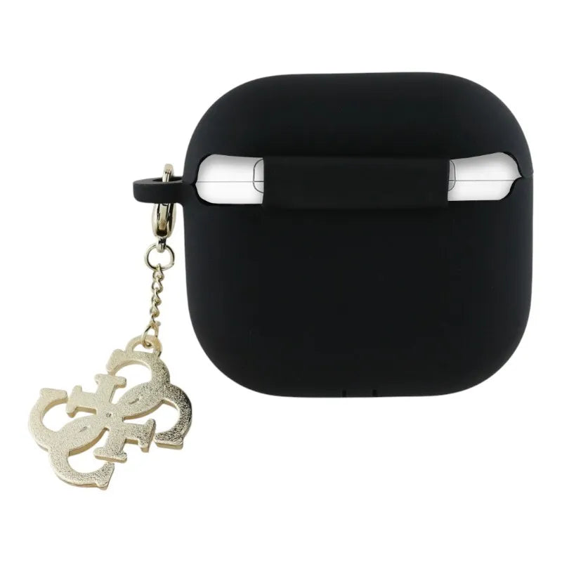 Guess Silicone 4G Charm - AirPods 4 dėklas (juodas)