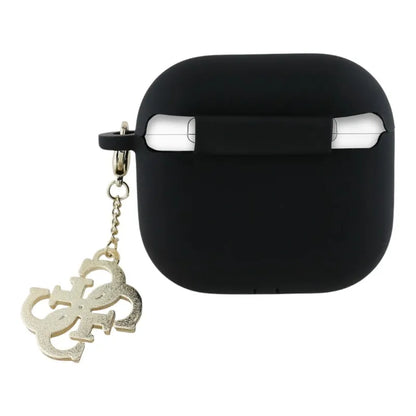 Guess Silicone 4G Charm - AirPods 4 dėklas (juodas)