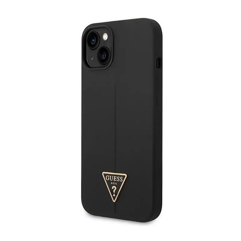 Guess Silicone Triangle Logo - Dėklas iPhone 14 Plus (juodas)