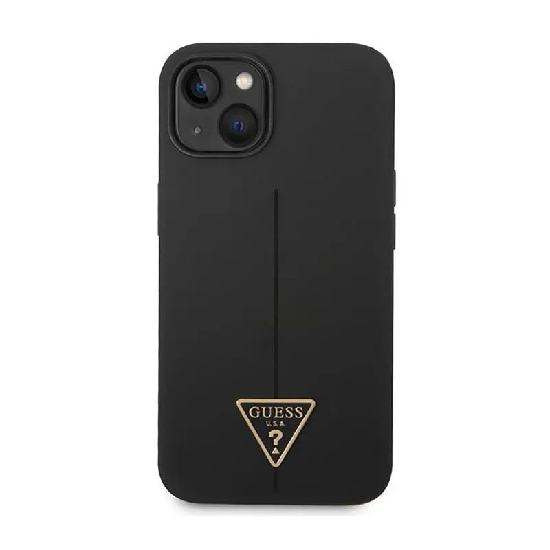 Guess Silicone Triangle Logo - Dėklas iPhone 14 Plus (juodas)