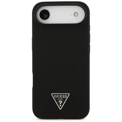 Guess Silicone Triangle Logo MagSafe dėklas iPhone Air (juodas)