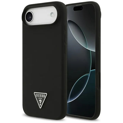 Guess Silicone Triangle Logo MagSafe dėklas iPhone Air (juodas)
