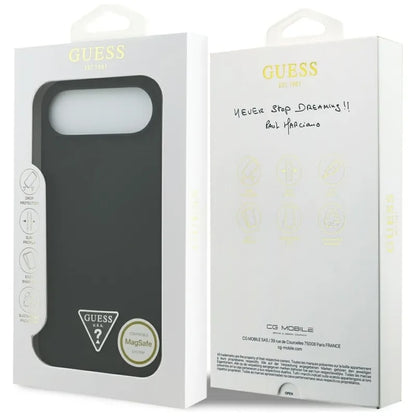 Guess Silicone Triangle Logo MagSafe dėklas iPhone Air (juodas)