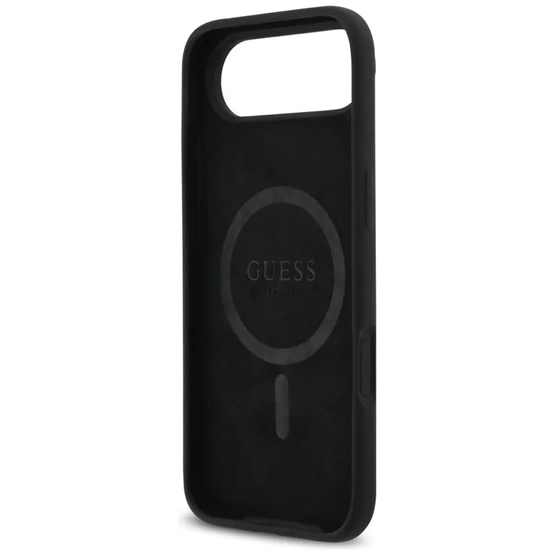 Guess Silicone Triangle Logo MagSafe dėklas iPhone Air (juodas)