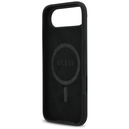 Guess Silicone Triangle Logo MagSafe dėklas iPhone Air (juodas)