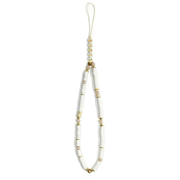 Guess telefono dirželis su karoliukais Heishi White