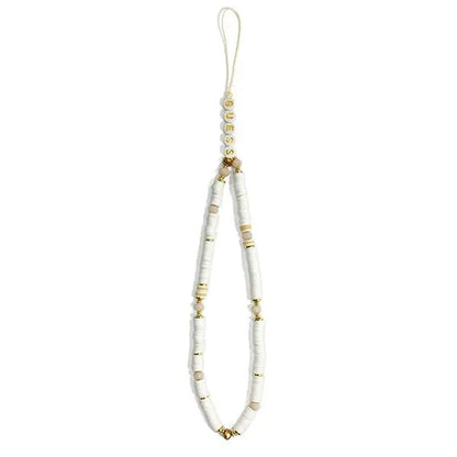 Guess telefono dirželis su karoliukais Heishi White