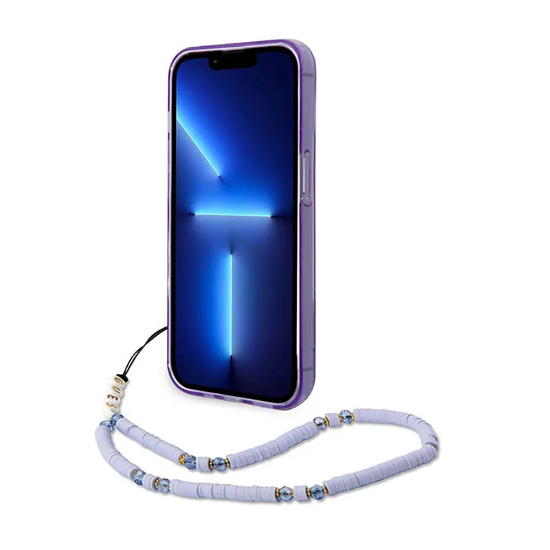 Guess „Translucent Pearl Strap“ – dėklas, skirtas „iPhone 14 Pro“ (violetinė spalva)