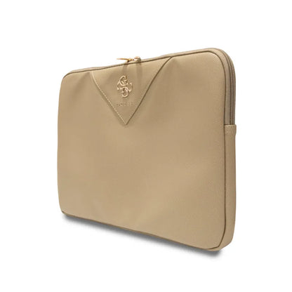 Guess Triangle 4G Sleeve - nešiojamojo kompiuterio dėklas 13 colių / 14 colių (auksinis)