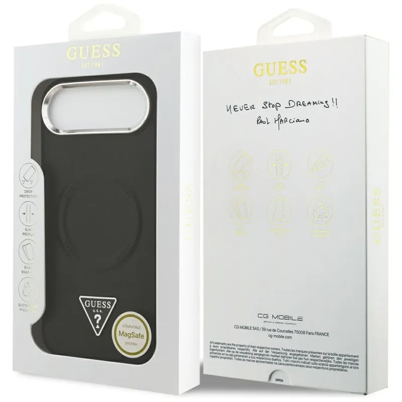 Guess Triangle Logo MagSafe dėklas iPhone Air (juodas)