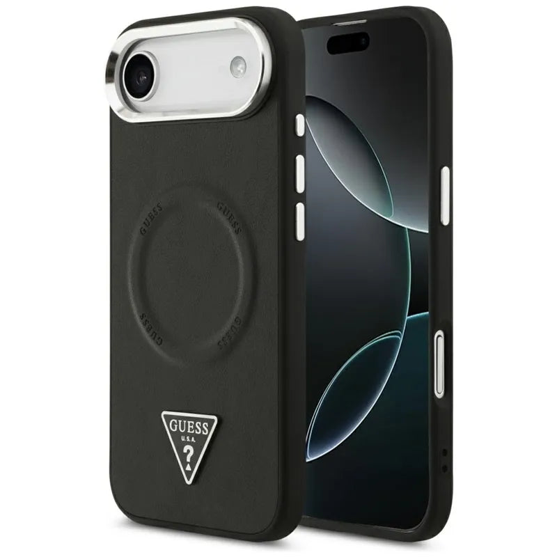 Guess Triangle Logo MagSafe dėklas iPhone Air (juodas)