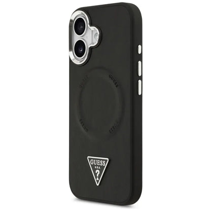Guess Trikampio logotipas MagSafe - Dėklas iPhone 17 (Juodas)