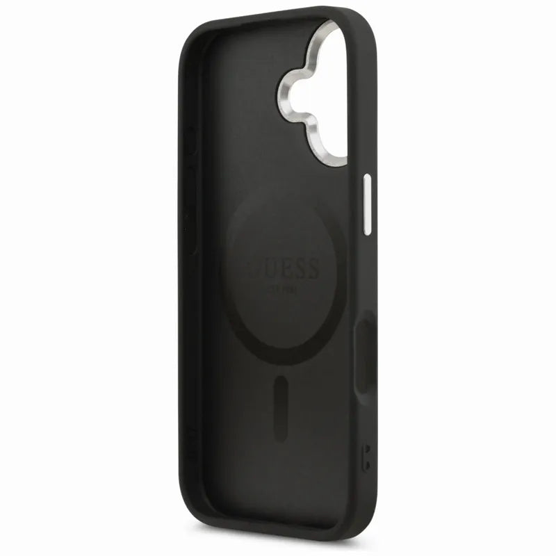 Guess Trikampio logotipas MagSafe - Dėklas iPhone 17 (Juodas)