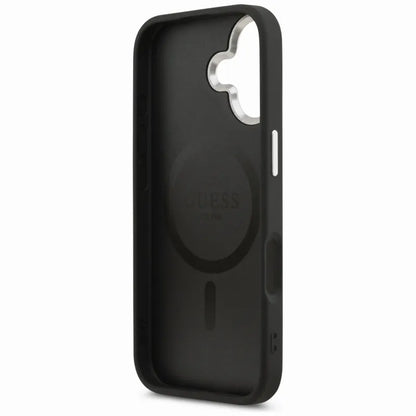 Guess Trikampio logotipas MagSafe - Dėklas iPhone 17 (Juodas)