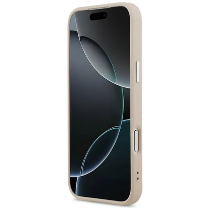 Guess Trikampio logotipas MagSafe dėklas iPhone 17 Pro (Rožinis)