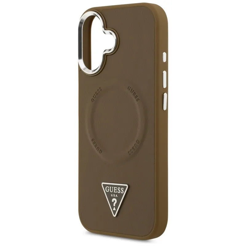 Guess Trikampio logotipas MagSafe – dėklas iPhone 17 (Ruda)